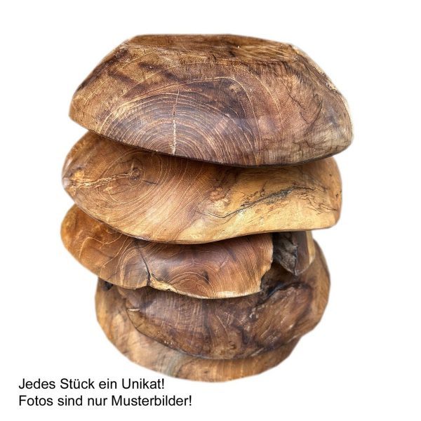 Teakholz Schale Ø 25 cm Einzigartiges Naturprodukt aus Wurzelholz – Bild 10
