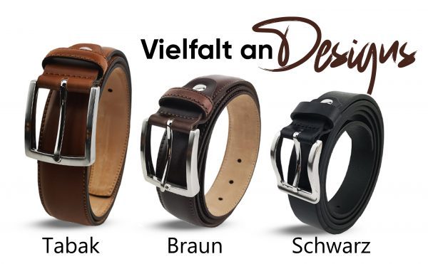 Unisex Ledergürtel aus Vollleder mit Jeansgürtel-Design und Naht - Hebold BASIC BELT Gürtel 4,00 cm breit – Bild 14