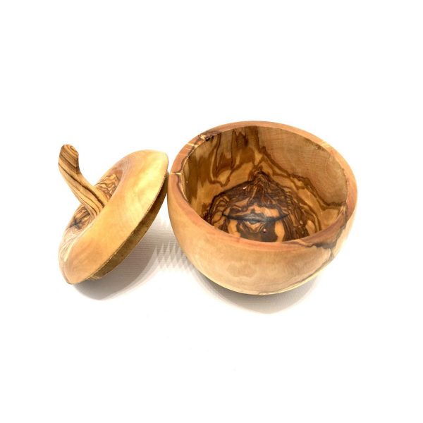 Dose wie Apfel aus Olivenholz – Bild 2