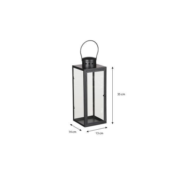 Arzilla Laterne – L14 x B13 x H35 cm – Schwarz – Bild 3