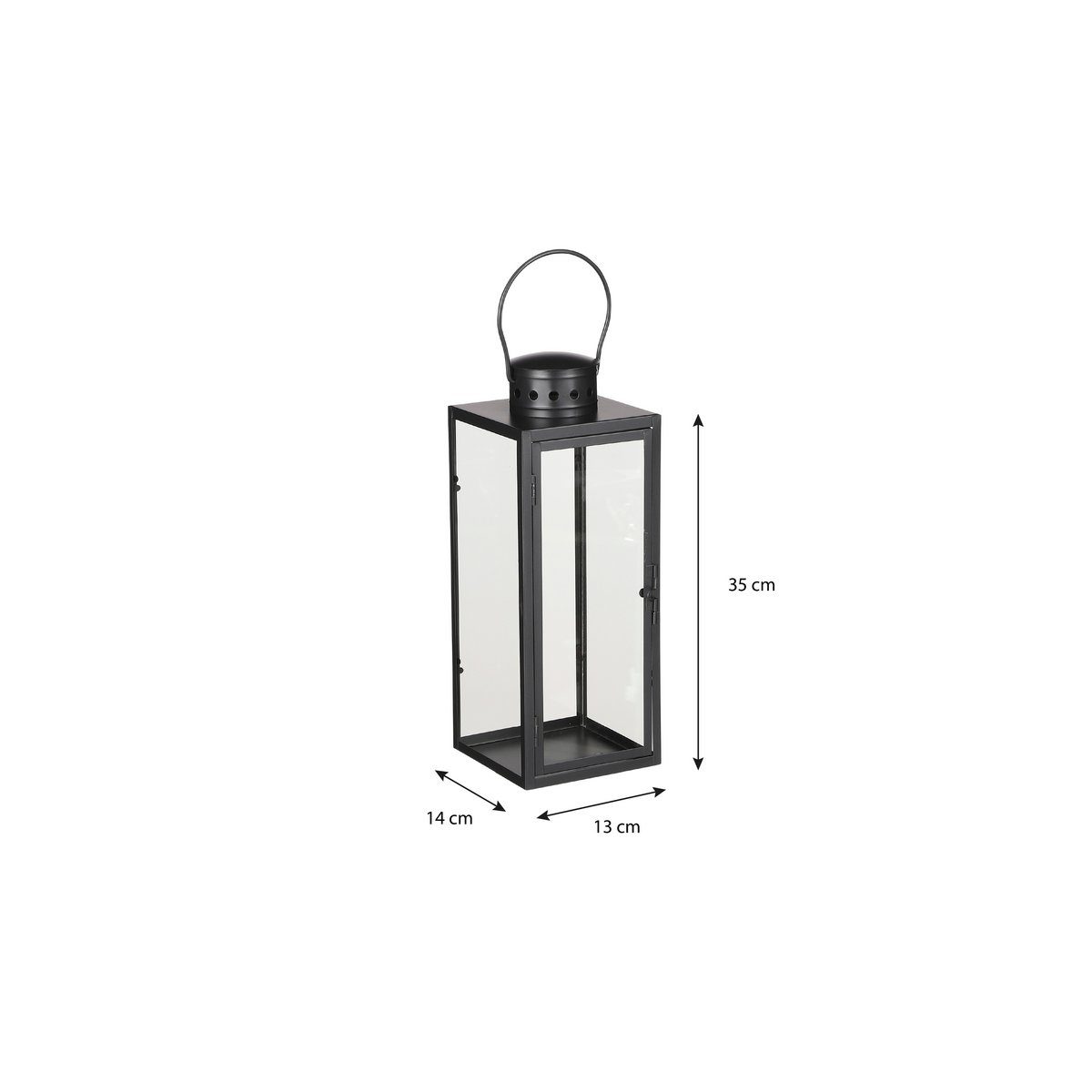 Arzilla Laterne – L14 x B13 x H35 cm – Schwarz – Bild 3