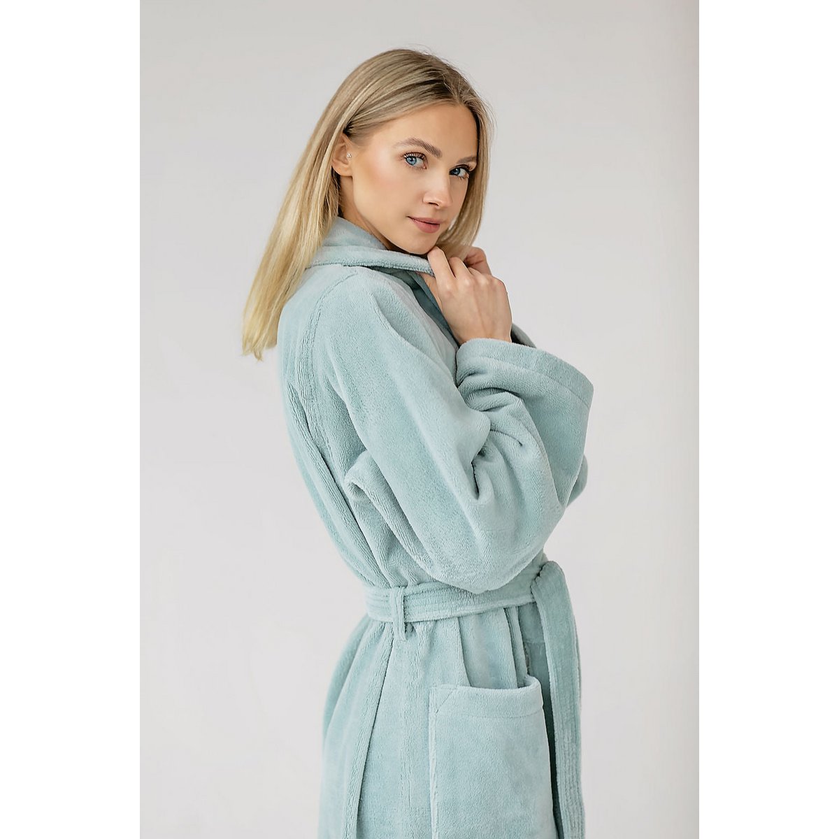 Teddy Bathrobe Sea Green – Bild 2