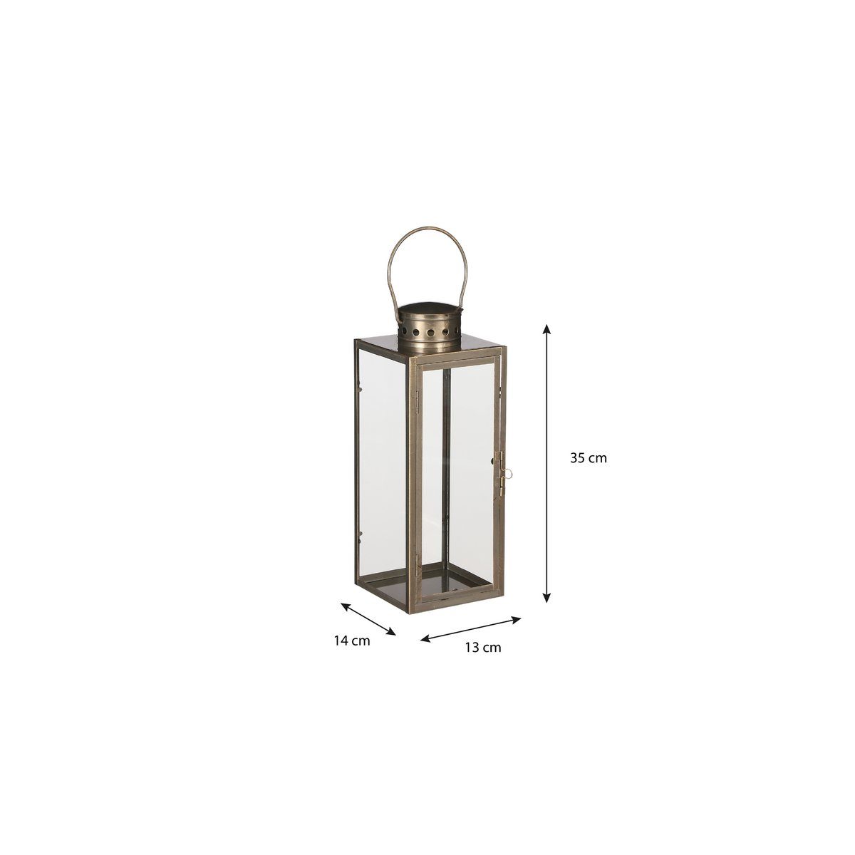 Arzilla Laterne – L14 x B13 x H35 cm – Gold – Bild 3
