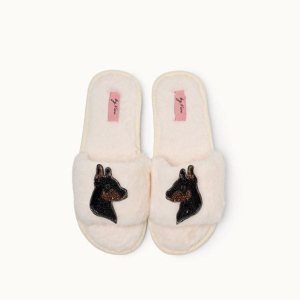 Broschenpaar für Slipper: Doberman