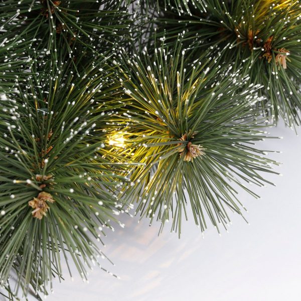 Glendon Set bestehend aus 2 Weihnachtsbäumen und 1 Kranz mit LED-Beleuchtung – Grün – Bild 2