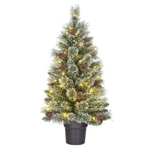 Vandans Künstlicher Weihnachtsbaum im Topf – H90 x Ø48 cm – Grün gefrostet