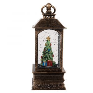 Dekorationslaterne mit Weihnachtsbaum 8x8x20 cm / 3xaaaa