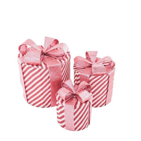 LED -Weihnachtsgeschenk - S3 - Polysteren - Pink/Weiß -15/20/25 cm – Bild 2