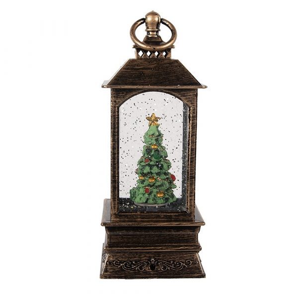 Dekorationslaterne mit Weihnachtsbaum 8x8x20 cm / 3xaaaa – Bild 3
