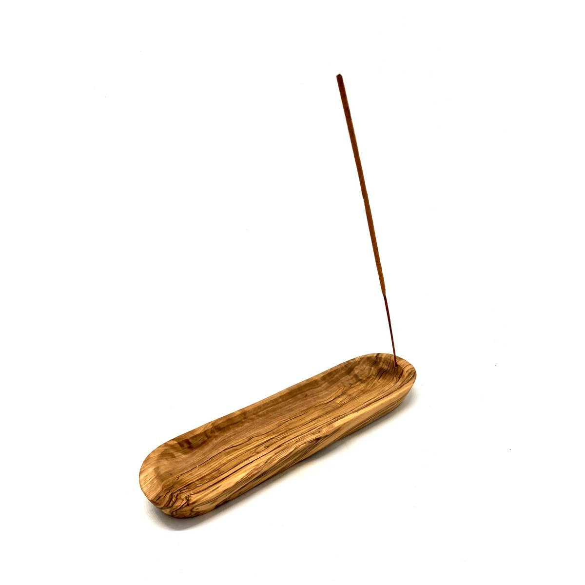 Räucherstäbchenhalter oval glatt 25 cm aus Olivenholz – Bild 2