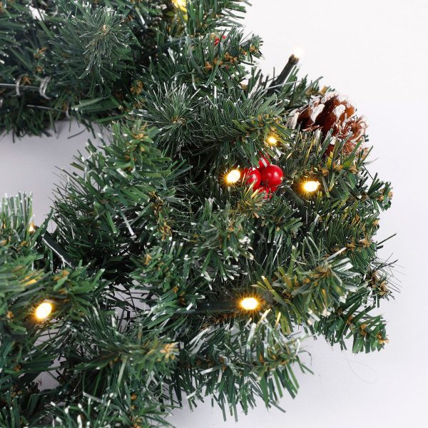 Creston Set bestehend aus 2 Weihnachtsbäumen und 1 Kranz mit LED-Beleuchtung – Grün – Bild 6