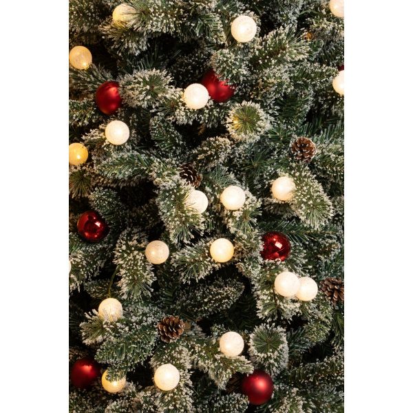 Kaprun Künstlicher Weihnachtsbaum aus Jute mit LED-Beleuchtung – H60 x Ø39 cm – Grün gefrostet, Rot – Bild 2