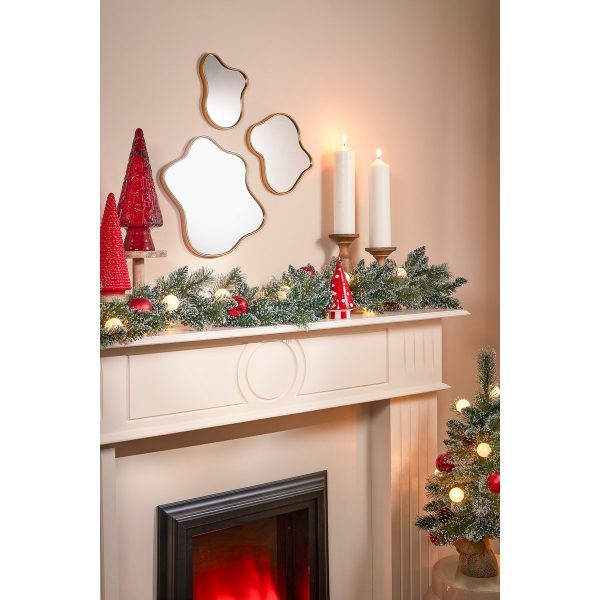 Girlande Kaprun mit warmweißer LED-Beleuchtung – L180 cm – grün gefrostet, rot – Bild 4