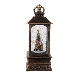 Dekorationslaterne mit Weihnachtsbaum 8x8x20 cm / 3xaaaa