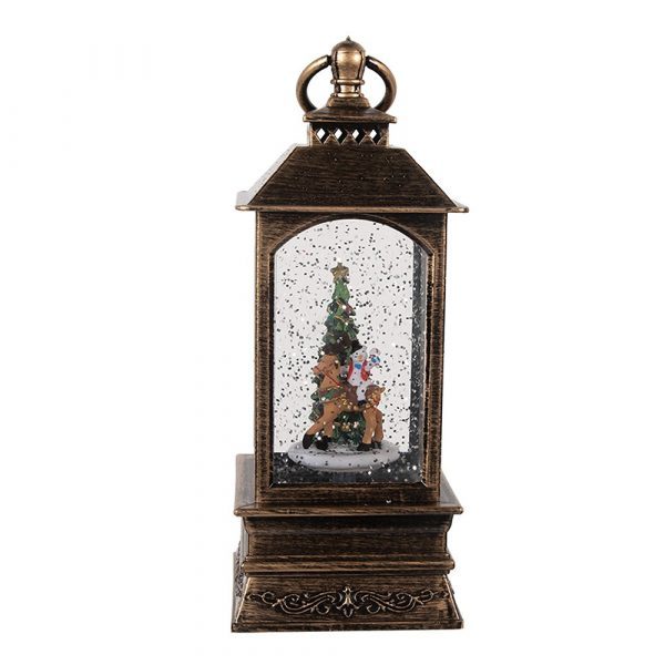 Dekorationslaterne mit Weihnachtsbaum 8x8x20 cm / 3xaaaa