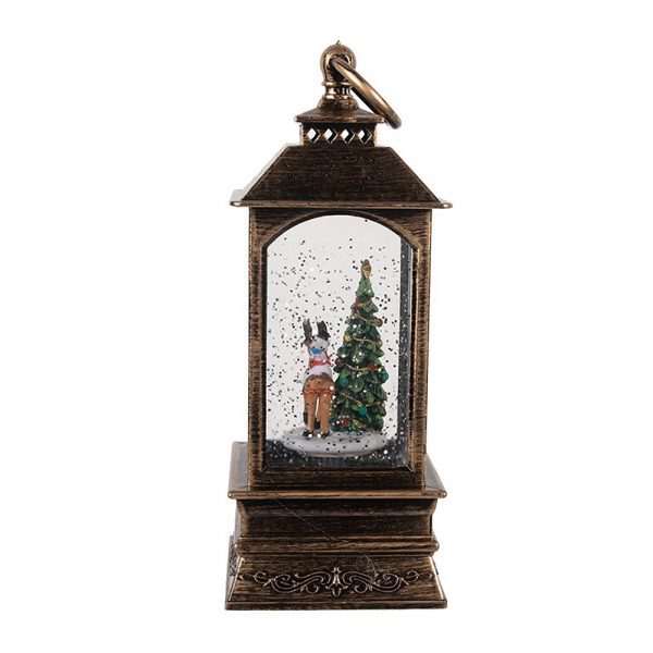 Dekorationslaterne mit Weihnachtsbaum 8x8x20 cm / 3xaaaa – Bild 3