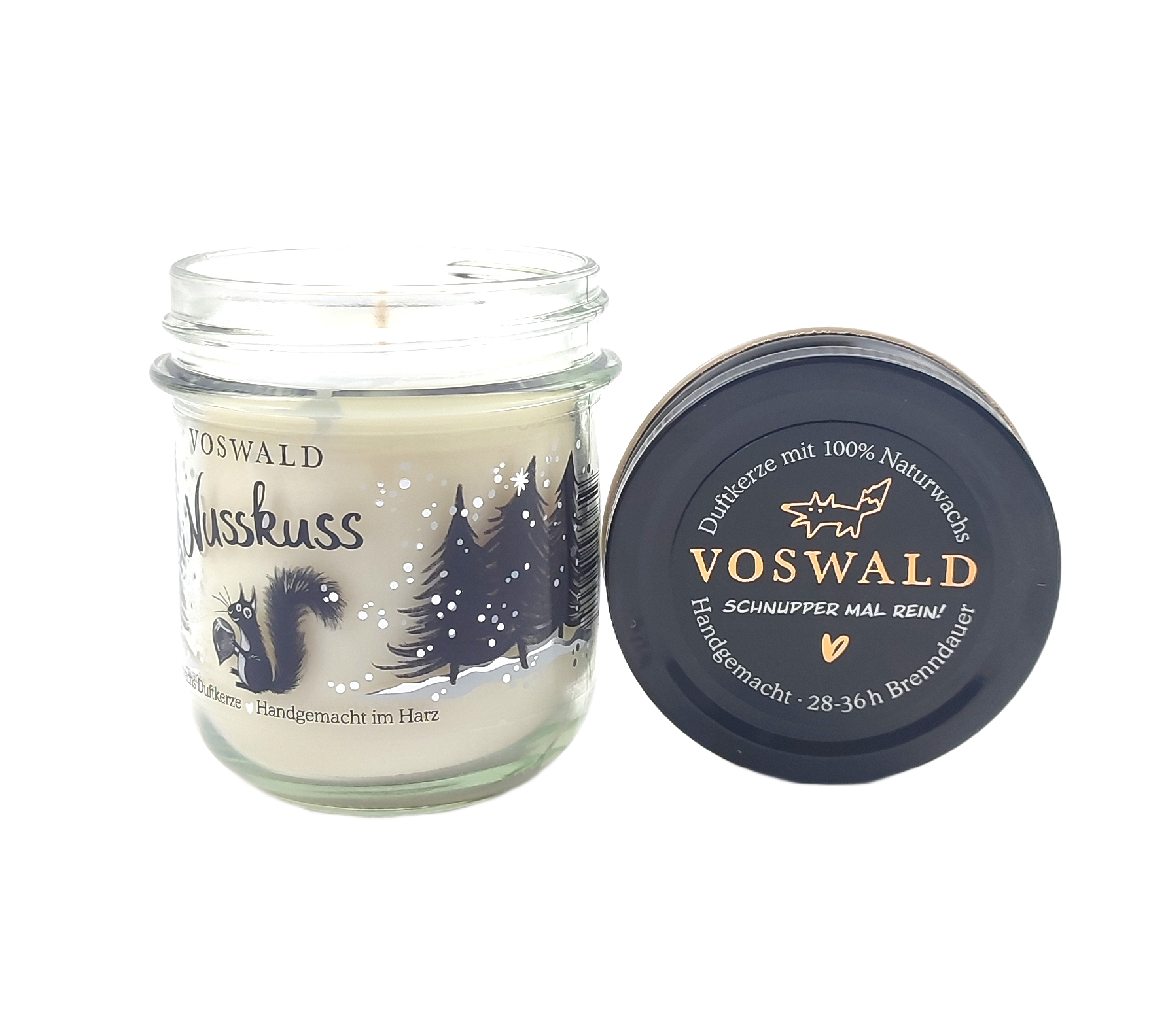 VOSWALD Nusskuss Duftkerze – Bild 2
