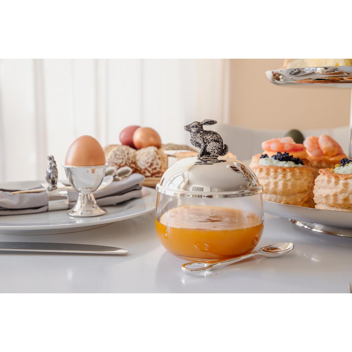 EDZARD Dose Vorratsglas Hase, Deckel edel versilbert und anlaufgeschützt, Höhe 12 cm, Durchmesser 9 cm – Bild 10
