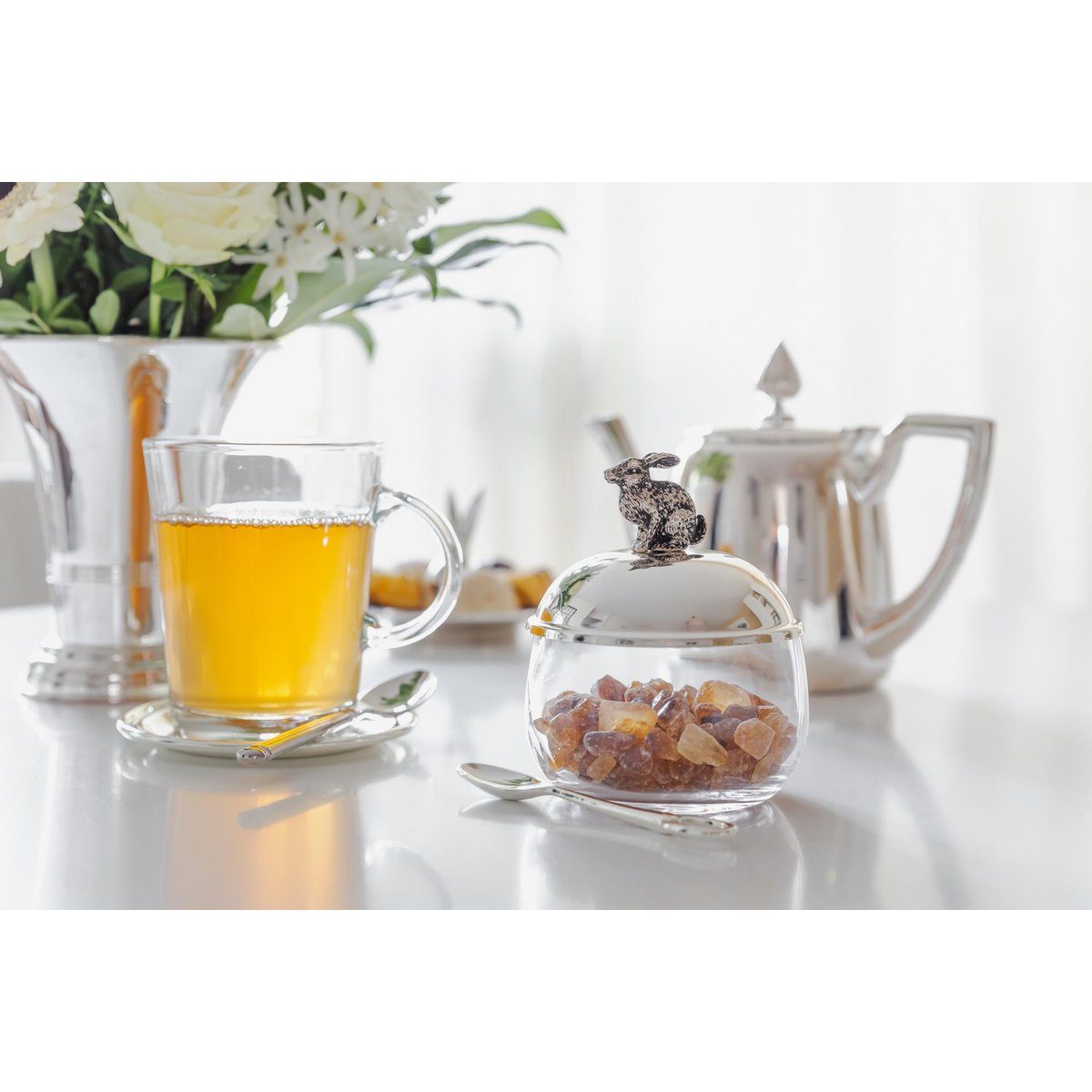 EDZARD Dose Vorratsglas Hase, Deckel edel versilbert und anlaufgeschützt, Höhe 12 cm, Durchmesser 9 cm – Bild 8