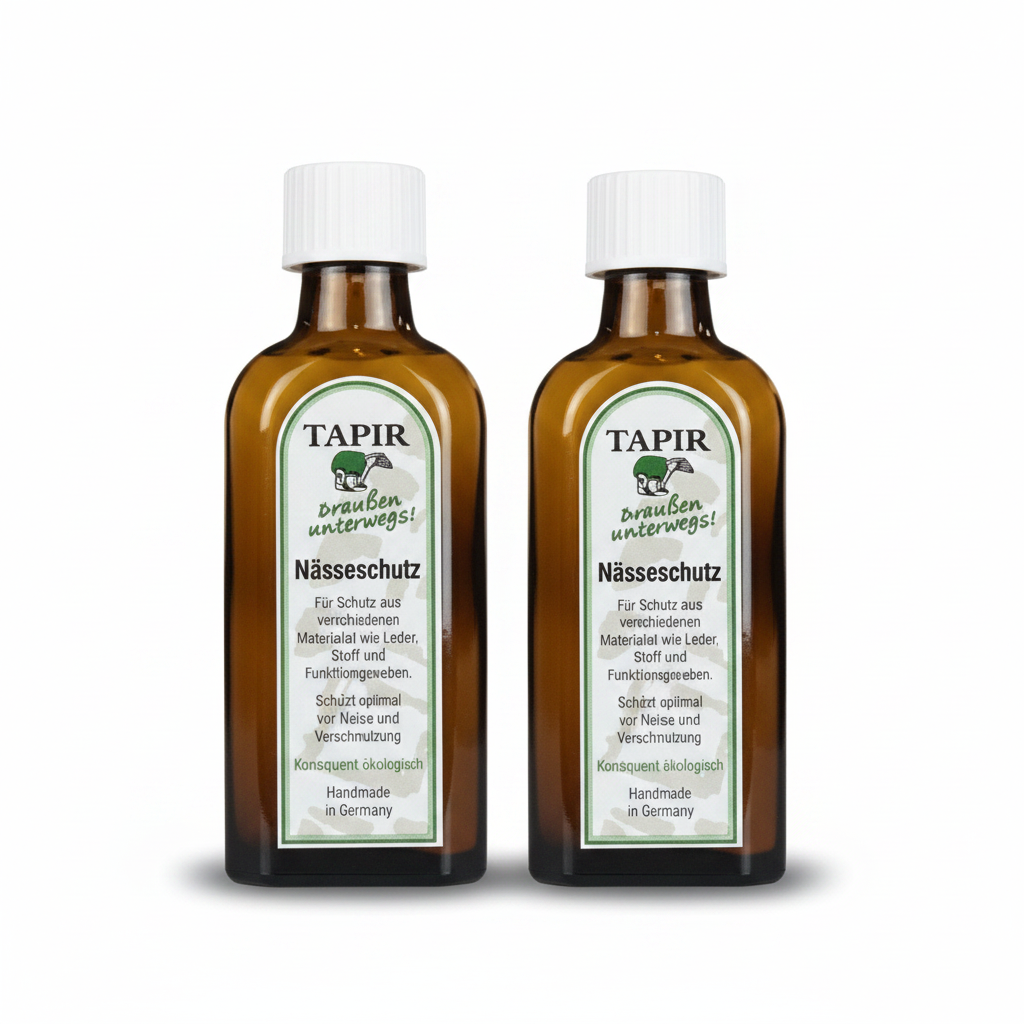 TAPIR Nässeschutz "Draußen unterwegs!" 100ml – 2er Set (2x100ml) – Öko-Imprägnierung mit Pinsel – Handmade