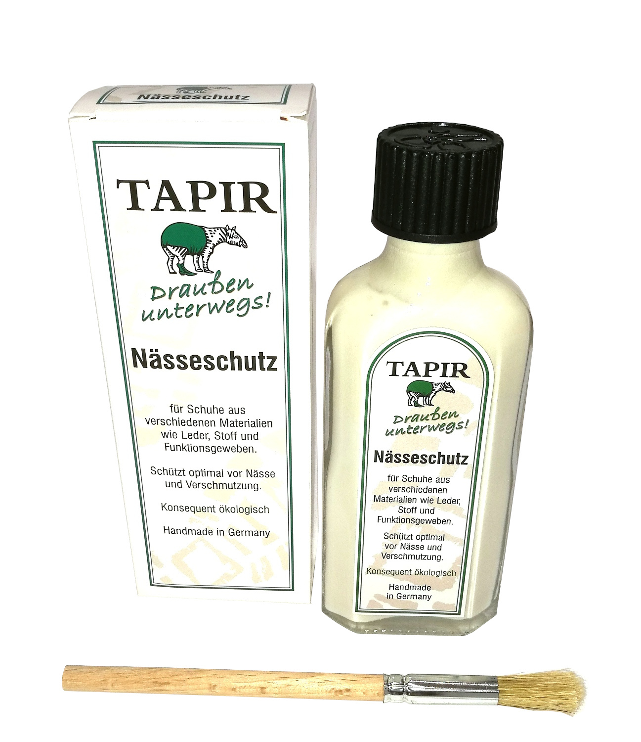TAPIR Nässeschutz "Draußen unterwegs!" 100ml – 2er Set (2x100ml) – Öko-Imprägnierung mit Pinsel – Handmade – Bild 6