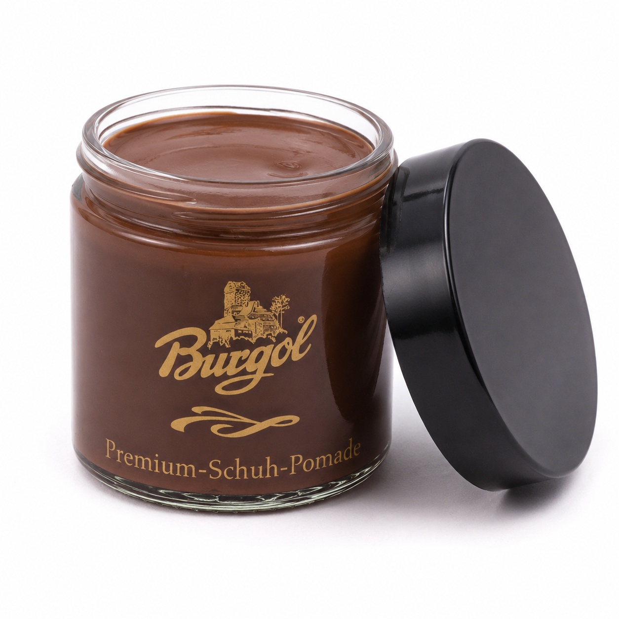 Burgol Premium Schuhpomade Mittelbraun – Hochwertige Schuhcreme für Glattleder mit Carnaubawachs & Bienenwachs – Bild 2