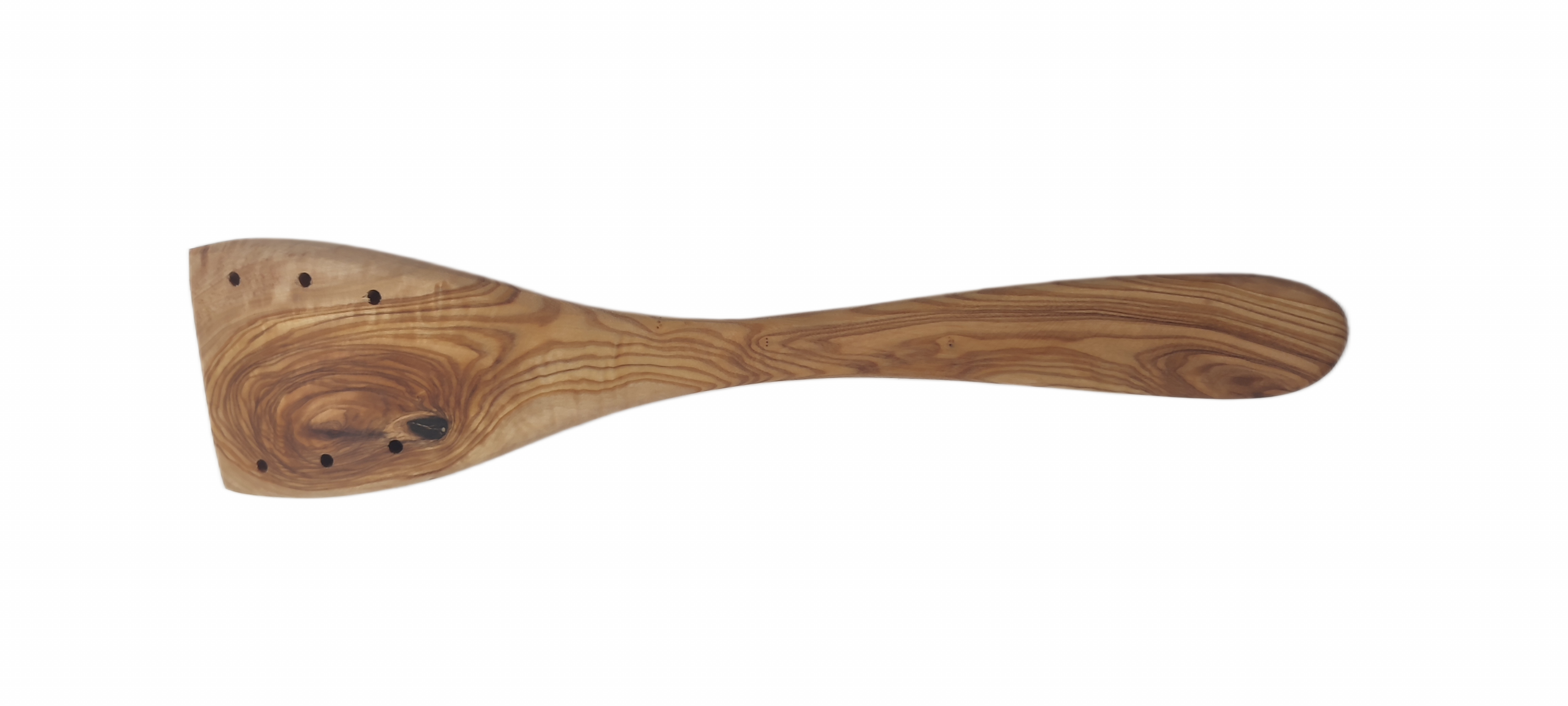 Pfannenwender 30 cm mit Löchern aus Olivenholz – Bild 6