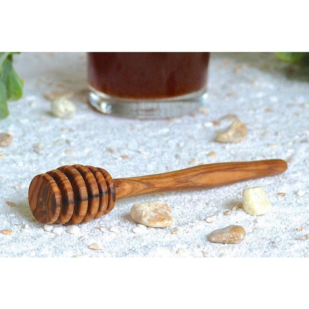 Honiglöffel 14 cm aus massivem Olivenholz – handgefertigt – für Honig, Sirup und flüssige Süßungsmittel – Bild 5