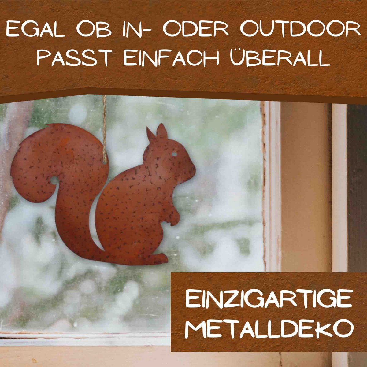 Metalldeko Rost Eichhörnchen Kecki - trendige Herbstdekoration – Bild 7
