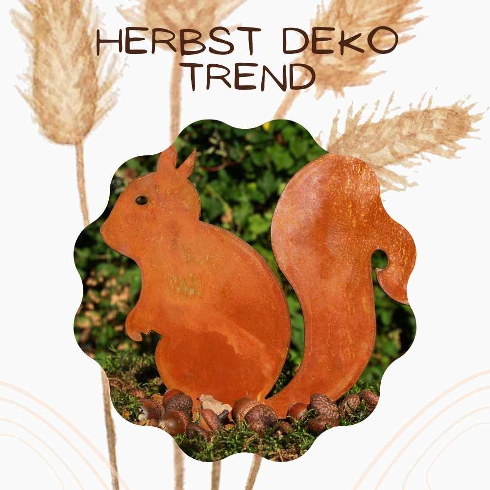 Metalldeko Rost Eichhörnchen Kecki - trendige Herbstdekoration – Bild 6