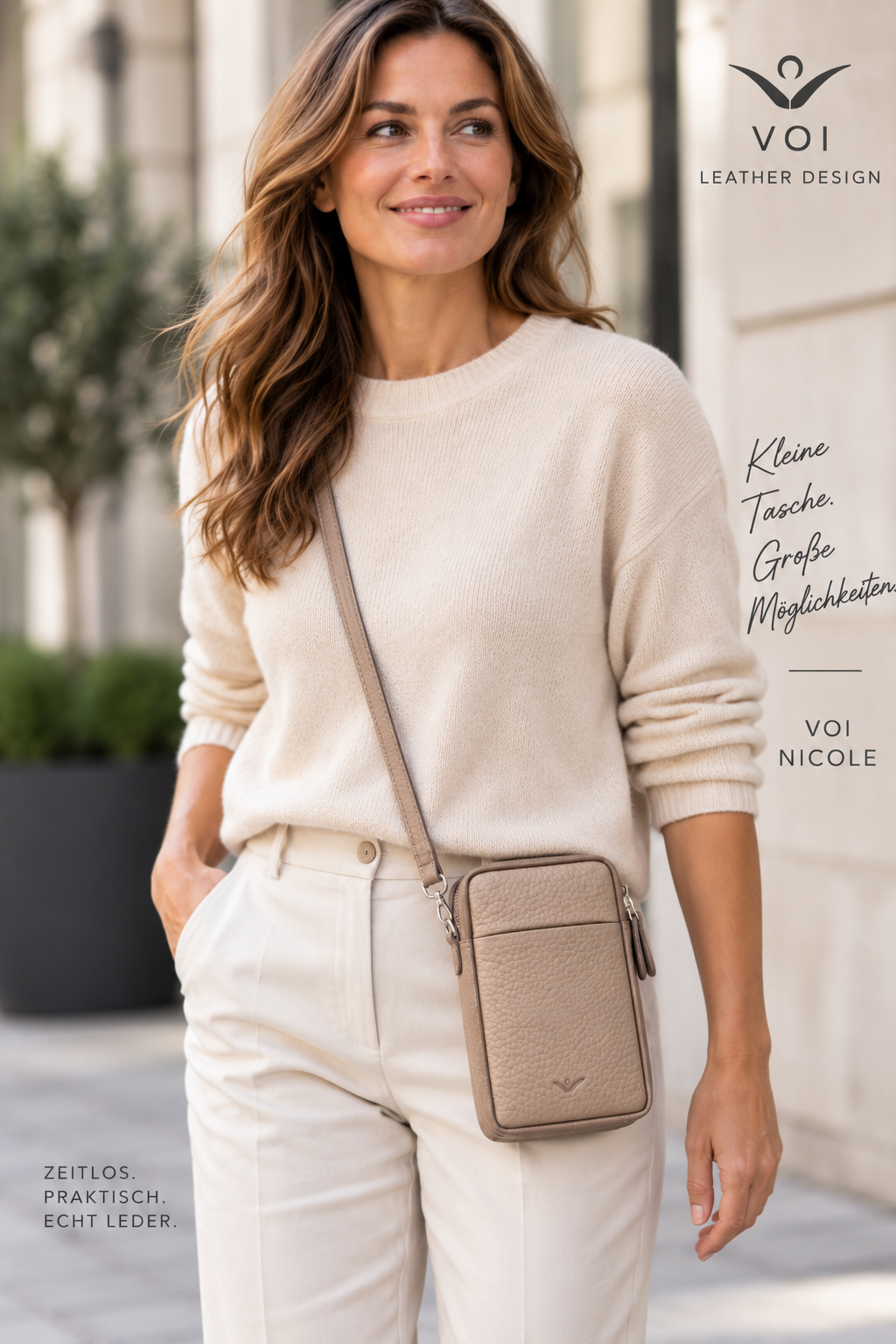Voi Nicole 22169 Damen-Umhängetasche aus Leder in Hirsch-Optik – Bild 7