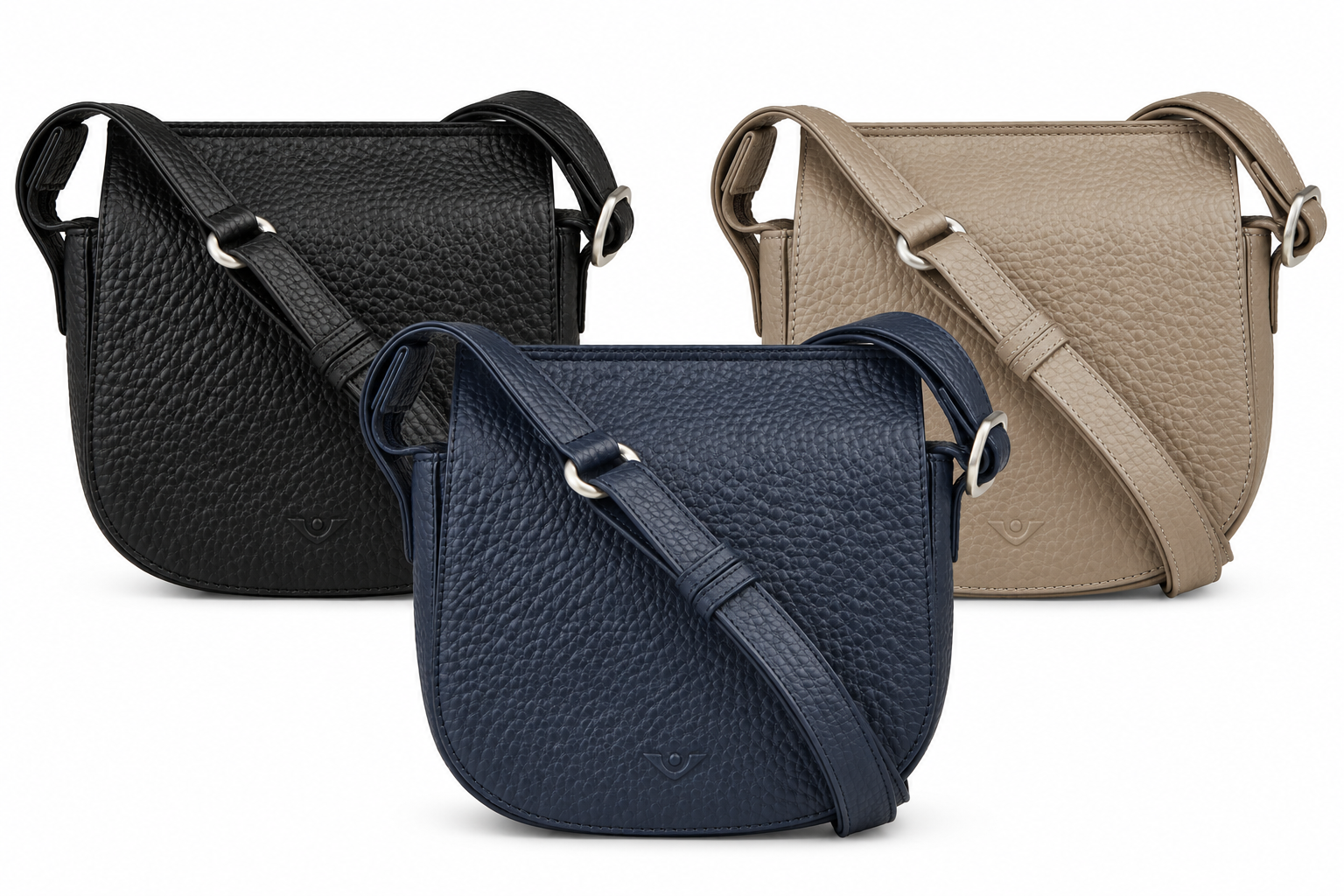 Voi leather design Hilka 22189 Damen Umhängetasche aus Leder mit Überschlag und Schlüsselfinder