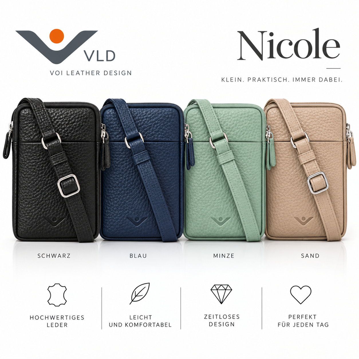 Voi Nicole 22169 Damen-Umhängetasche aus Leder in Hirsch-Optik – Bild 7