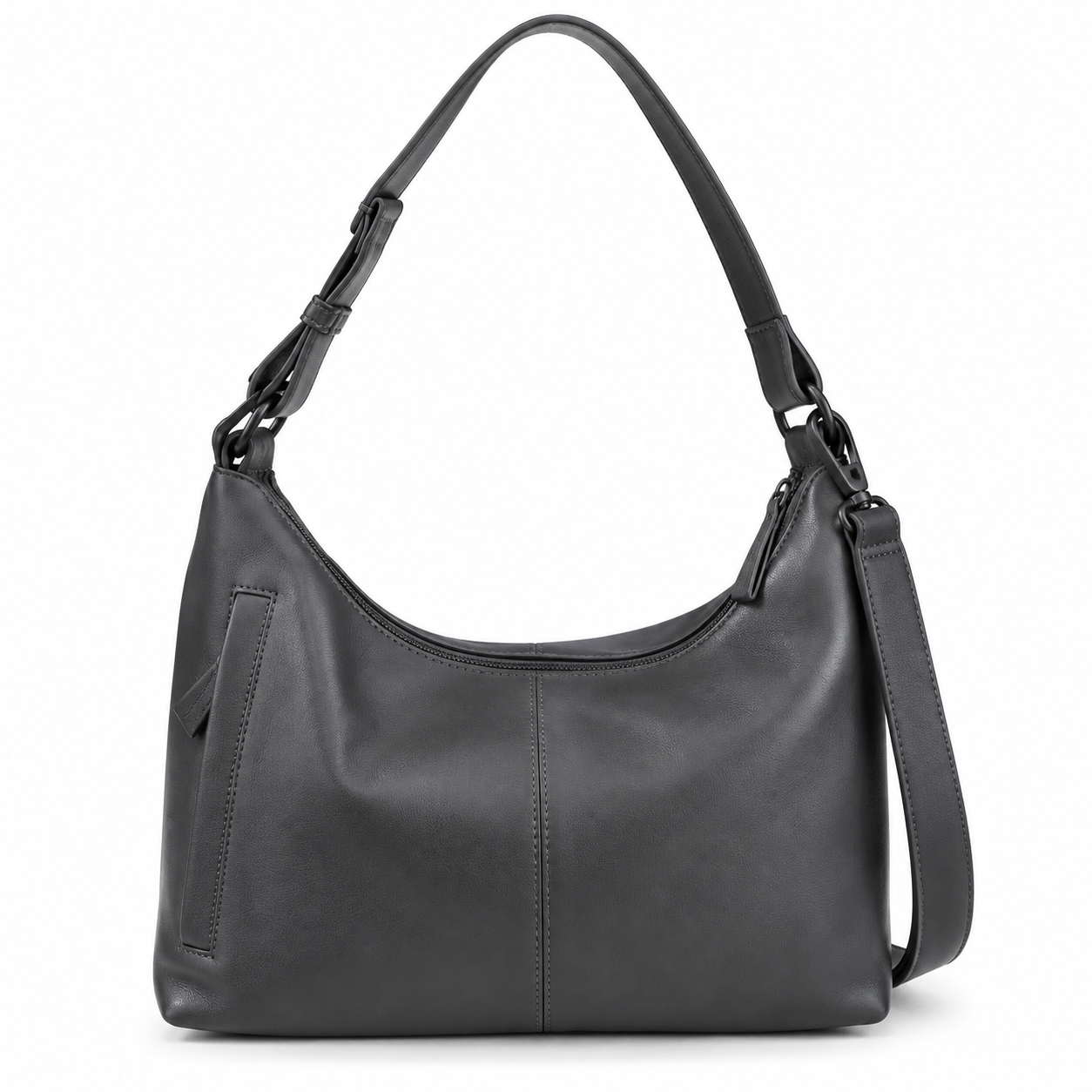 Voi Texas Susanne Schultertasche aus genarbtem Leder Anthrazit