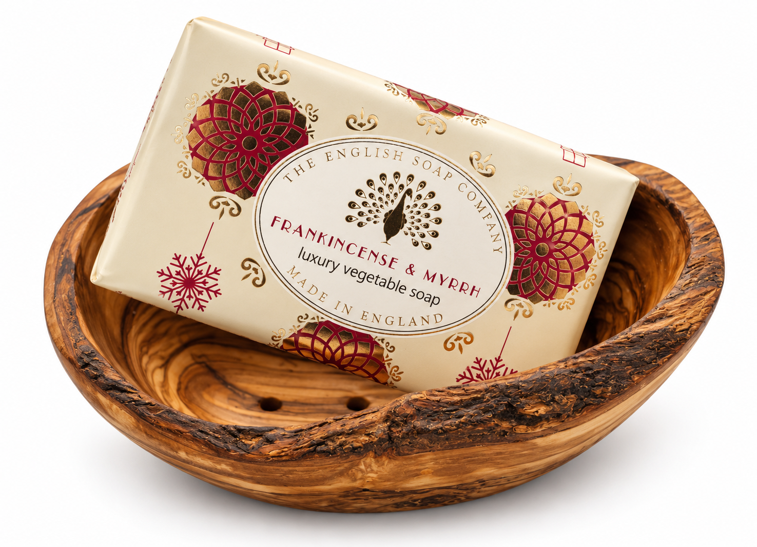 Olivenholz Seifenschale mit englischer Luxusseife von The English Soap Company – optional personalisiert mit Gravur – Bild 4