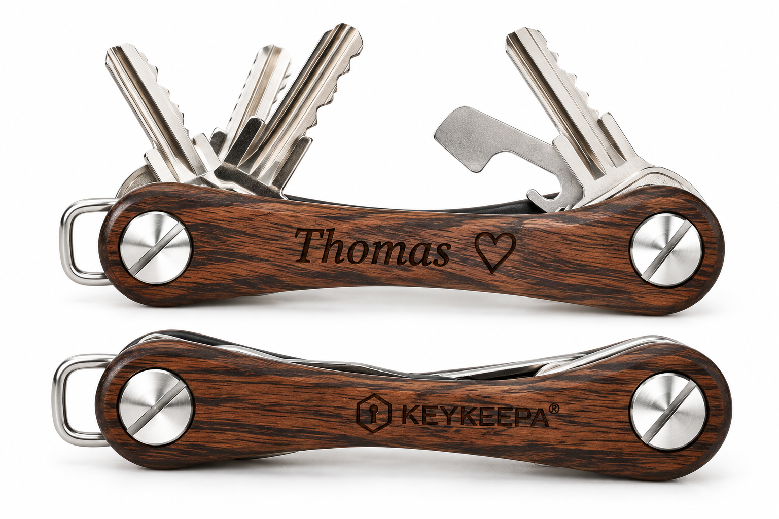 KEYKEEPA Schlüsselorganizer Wood Tobacco Oak aus Edelholz – inklusive individueller Gravur – Bild 6