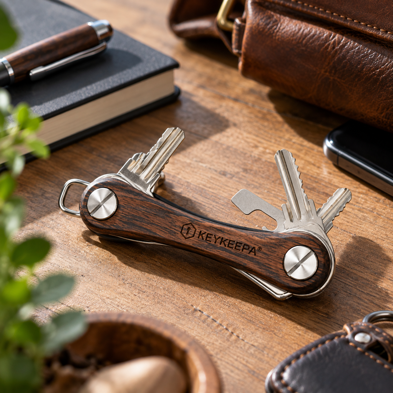 KEYKEEPA Schlüsselorganizer Wood Tobacco Oak aus Edelholz – inklusive individueller Gravur – Bild 7