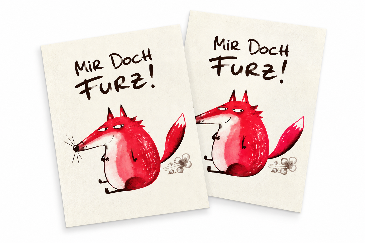 Voswald Postkarte Mir doch Furz! Lustige Fuchs-Grußkarte A6 – Bild 4