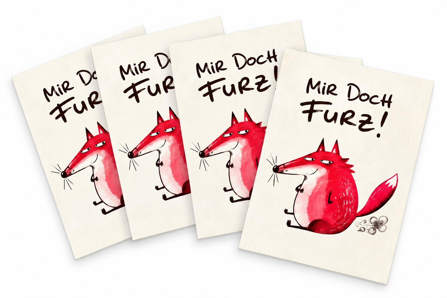Voswald Postkarte Mir doch Furz! Lustige Fuchs-Grußkarte A6 – Bild 5